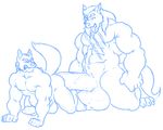  abs all_fours anal anal_penetration animal_genitalia anthro balls biceps big_balls big_dom_small_sub big_muscles big_penis canine canine_penis doggystyle erection eyes_closed from_behind fur gay humanoid_penis hyper hyper_balls hyper_penis kneeling male mammal modem_redpill muscles nipples nude open_mouth pecs penetration penis scar sex shallow_penetration size_difference teeth tongue tongue_out wincing wolf 