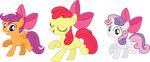  absurd_res alpha_channel apple_bloom_(mlp) cub cute equine female feral friendship_is_magic hi_res horn horse mammal my_little_pony pegasus pony scootaloo_(mlp) smile sweetie_belle_(mlp) theshadowstone unicorn wings young 