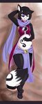  bird's-eye_view cainethelongshot cat cloak feline female high-angle_shot hybrid jilly mammal monk panda pregnant purple_eyes scarf ying_yang yingyang 