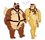  canine feline flaccid gay harness lion male mammal nude overweight penis size_difference tcw uncut 