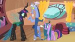  changeling discord_(mlp) draconequus dress dtkraus equine friendship_is_magic group horn mammal my_little_pony queen_chrysalis_(mlp) shocked smile twilight_sparkle_(mlp) winged_unicorn wings 
