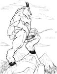  anthro balls biceps big_muscles caprine clenched_teeth cum cum_string cumshot erection fur goat hands-free hooves horn humanoid_penis leaking male mammal mountain muscles nipples nude orgasm pecs penis pose raised_leg sheath sketch solo standing sudonym teeth tree vein 