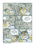  artdecade bed biceps blush comic dialog do_not_distribute feline gay kissing lagomorph lying lynx male mammal pillow rabbit sound_effects text 