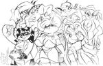  anthro big_breasts black_and_white breasts buxom_gal cape dutch elephant elephant_girl female gloves group huge_breasts mad_dr._nesbit mammal mask misty_mouse monochrome mouse prairie_dog raccoon rodent skirt superhero supermegatopia 