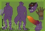  amwulf anthro axe balls battle battle_axe canine cowboy erection fur green_background knot looking_at_viewer male mammal model_sheet muscles penis plain_background purple_fur sekotta sheath solo weapon wolf 