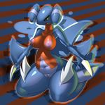  anthro blue_skin breasts chubby claws dragon elpatrixf fangs female fish gabite hi_res hybrid inverted_nipples kneeling marine navel nintendo nipples nude pok&#233;mon pok&#233;morph pok&eacute;mon pok&eacute;morph pussy red_skin scalie shark sharp_teeth solo spikes teeth thighs video_games wide_hips wings yellow_eyes 