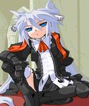  bad_id bad_pixiv_id long_hair lowres mof mof's_silver_haired_twintailed_girl oekaki original silver_hair sitting solo thighhighs twintails very_long_hair 