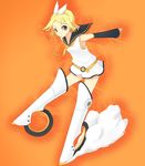  blonde_hair bow detached_sleeves kagamine_rin parody powhu short_hair solo striker_unit vocaloid world_witches_series yellow_eyes 