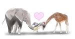  animal ao_usagi bad_id bad_pixiv_id elephant giraffe hakurei_reimu human_head kirisame_marisa kiss multiple_girls touhou what yuri 