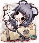  animal_ears basket blush cheese chibi food itotin mouse_ears mouse_tail nazrin solo tail touhou 