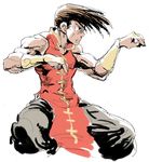  baggy_pants chinese_clothes cropped_legs fighting_stance male_focus matsuda_(matsukichi) muscle oekaki pants solo street_fighter yang_lee 