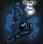  anus blue_eyes blue_fur blue_hair butt crown cutie_mark dialog english_text equine female feral friendship_is_magic fur hair half-closed_eyes hooves horn horse looking_at_viewer mammal my_little_pony princess_luna_(mlp) pussy skuttz solo text winged_unicorn wings 