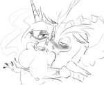  blush breasts discord_(mlp) draconequus equine female feral friendship_is_magic horn horse mammal my_little_pony pony princess_celestia_(mlp) winged_unicorn wings zev 