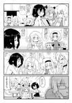  &gt;_&lt; 1boy 4koma 5girls :3 =_= alice_margatroid alternate_costume at_field blush bonta-kun book bow braid casual closed_eyes comic contemporary depressed frills full_metal_panic! futa_(nabezoko) glasses greyscale hair_bow hair_ornament hair_ribbon hairband hat heart highres himekaidou_hatate jitome kirisame_marisa lolita_hairband long_hair monochrome morichika_rinnosuke multiple_girls neon_genesis_evangelion newspaper no_hat no_headwear o_o pajamas parody patchouli_knowledge pointy_ears reading ribbon shameimaru_aya shanghai_doll sparkle suspenders sweatdrop table touhou translated twintails wavy_mouth |_| 