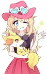  duo fennec fennekin fox human mammal nintendo pok&#233;mon pok&eacute;mon serena unknown_artist video_games 