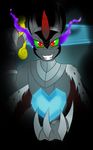  &lt;3 anthro anthrofied armor black_hair cape crown crystal equine eye_mist fangs friendship_is_magic gauntlet grin hair horn horse jrvanesbroek king_sombra_(mlp) looking_at_viewer male mammal my_little_pony pony red_eyes smile solo sword unicorn weapon 