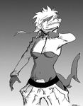  anthro black_and_white bleach clothing comic cosplay fish gradient_background greyscale hakama manga marine monochrome screentone shark solo treefyleaves 