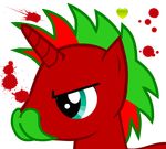  alpha_channel bipolar_spooge blood blue_eyes close-up equine facial_hair fur hair horn horse mammal multi-colored_hair mustache my_little_pony original_character original_character_do_not_steal plain_background pony red_fur spooge298 transparent_background unicorn 