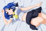  bed blue_hair seifuku sugimura_tomokazu twintails underwear wave_ride 