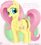  english_text equine female feral fluttershy_(mlp) friendship_is_magic horse mammal my_little_pony pegasus pony pussy solo stradivarius text wings 
