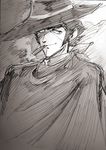  cigar hat monochrome poncho sentou_mecha_xabungle shijoh shijou_yukimasa sketch smoke timp_sharon 