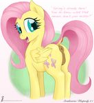  blush english_text equine female feral fluttershy_(mlp) friendship_is_magic horse mammal my_little_pony nude penis pony pussy solo stradivarius teats text 