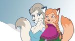  anthro canine clothing disney duo female fox frozen_(movie) hi_res mammal princess_anna_(frozen) queen_elsa_(frozen) romanjones sibling sisters 
