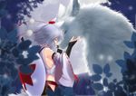  animal_ears closed_eyes hat inubashiri_momiji short_hair solo tail tokin_hat touhou white_hair wolf wolf_ears wolf_tail wolflong 