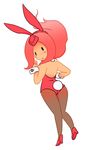  adventure_time animal_ears blush_stickers bunny_ears bunny_tail bunnysuit flame_princess from_behind half_updo long_hair nollety pantyhose pink_hair pumps solo tail wrist_cuffs 