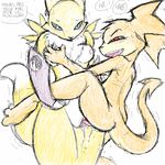  black_sclera blue_eyes breast_grab breasts chest_tuft darkdoomer digimon female french_text fur gloves hand_on_breast male nipples open_mouth patachu penetration pussy pussy_juice red_eyes renamon text translation_request tuft vaginal vaginal_penetration 