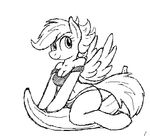  banana black_and_white breasts clothing equine female friendship_is_magic fruit hair horse looking_at_viewer mammal monochrome ms_paint my_little_pony pegasus plain_background scootaloo_(mlp) sketch solo suggestive suggestive_food tg-0 white_background wings young 