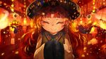  ^_^ alternate_costume braid chinese_clothes closed_eyes facing_viewer hands_in_opposite_sleeves hat hong_meiling lantern long_hair nihimaru outdoors red_hair road smile solo touhou twin_braids upper_body 
