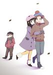  2boys black_hair blue_eyes brown_eyes coat eric_cartman gloves hat jacket long_hair multiple_boys purple_eyes sanni scarf smile south_park stan_marsh wendy_testaburger 