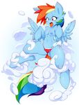  breasts camel_toe cloud cutie_mark equine female friendship_is_magic hair horse looking_down mammal multi-colored_hair my_little_pony panties pegasus pony purple_eyes rainbow_dash_(mlp) rainbow_hair saliva shiny simple_background slugbox solo tentacles tongue tongue_out underwear wings 