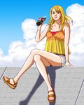  blonde_hair brown_eyes karina_lyle long_hair negu_(geneg) pepsi sandals solo tiger_&amp;_bunny 