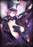  bad_id bad_pixiv_id black_legwear breasts c-string hat high_heels highres jakuzure_nonon kill_la_kill long_hair medium_breasts one_eye_closed pink_eyes pink_hair shako_cap short_hair solo suikaxd(zhanweiheng1992) symphony_regalia thighhighs underboob 