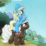  duo earth_pony equestria equine female friendship_is_magic hat horn horse mammal my_little_pony original_character outside paper_hat pony smudge_proof unicorn 
