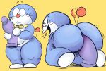  big_butt butt collar digital_media_(artwork) dildo doraemon elchilenito invalid_tag male penetration sex_toy simple_background smile solo thick_thighs wide_hips 