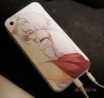  animal_ears blush cable case cellphone closed_eyes dated detached_sleeves double_penetration inubashiri_momiji iphone object_insertion phone photo plug sexually_suggestive silver_hair skirt smartphone smartphone_case solo tera_zip touhou unconventional_media wolf_ears 