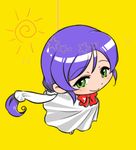  1girl chibi costume green_eyes looking_at_viewer love_live!_school_idol_project purple_hair shinanoya_(satanicad) teruterubouzu toujou_nozomi 