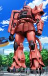  cloud day gundam gundam_build_fighters highres mobile_suit multiple_boys multiple_girls screencap sky zaku zaku_ii_s_char_custom 