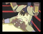  bulldog canine dog executioner lupinrager male mammal moobs solo thong upside_down wrestling 