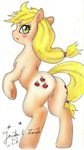  apple applejack_(mlp) blonde_hair butt clitoral_winking clitoris cutie_mark equine female friendship_is_magic fruit green_eyes hair horse mammal my_little_pony my_little_pony_friendship_is_magic pony pussy solo themasterdramon up_tail 