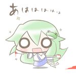  aoblue blood chibi green_hair kochiya_sanae o_o solo touhou 