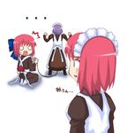  android hisui kohaku maid mecha_hisui melty_blood multiple_girls non-web_source o_o pink_hair purple_hair ribbon surprised tsukihime 