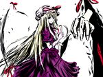  bad_id bad_pixiv_id blonde_hair bow claws foreshortening gap gloves hands hat namonaiteidono ribbon solo touhou wallpaper yakumo_yukari 