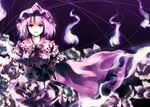  flower hat pink_eyes pink_hair purple_eyes purple_hair saigyouji_yuyuko solo touhou tsurukame 