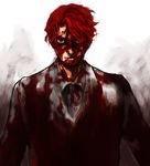  baccano! bad_id bad_pixiv_id blood blood_on_face bloody_hair claire_stanfield formal looking_at_viewer male_focus riso simple_background solo suit white_background 