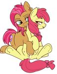  alpha_channel apple_bloom_(mlp) babs_seed_(mlp) bite brown_fur cutie_mark equine female freckles friendship_is_magic fur green_eyes hair horse incest lesbian lulubell mammal my_little_pony older orange_eyes plain_background pony pussy pussy_juice red_hair rubbing teats transparent_background two_tone_hair yellow_fur 