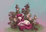  cutie_mark equine female flower friendship_is_magic fur grass green_eyes hair horse looking_at_viewer mammal my_little_pony ohnonoel pony red_hair rose rose_(mlp) solo yellow_fur 